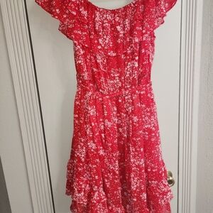 PIA Red Floral Off-Shoulder Dress